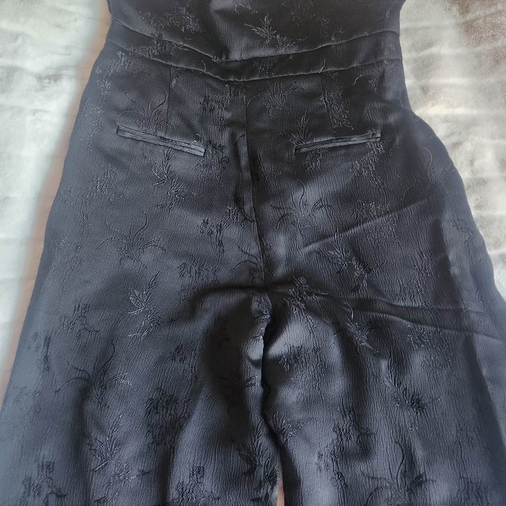 Zara jacquard vest jumpsuit/ vest halter jumpsuit black sz L BNWT - Picture 9 of 11